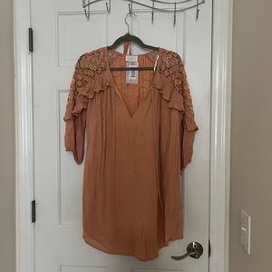 Tan/Desert open shoulder design dress
